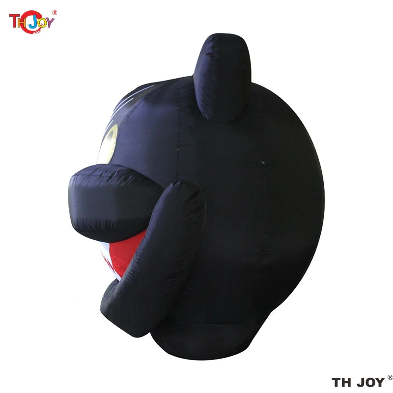 6m tall Giant Halloween inflatable Black Cat Head For Backyard