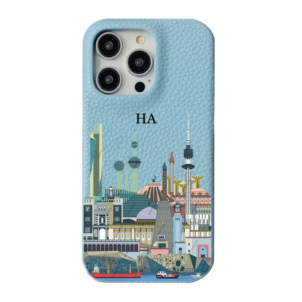 Personalizowane skórzane etui z inicjałami na iPhone 17 18 14 13 15 Pro Xs Max 12 Mini 11 XR 16 Plus Luksusowe pokrowce — zdjęcie produktu 6