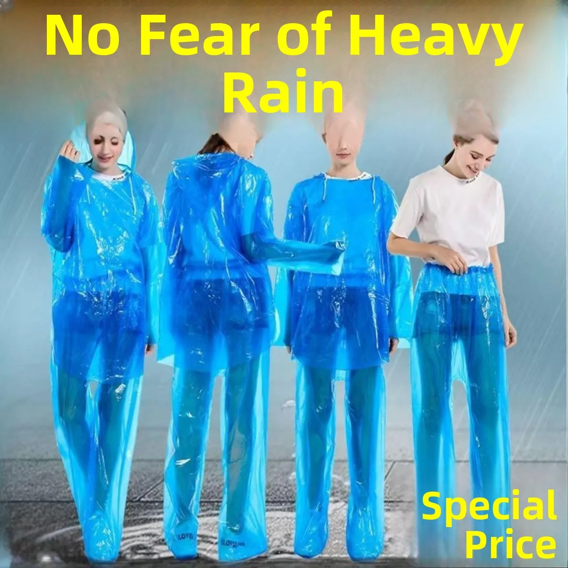 

Thiened Separate Sle Cycling And Rting Waterproof Raincoat Full Body Travel Rain Poncho Disposable Rain Trousers Foot C...