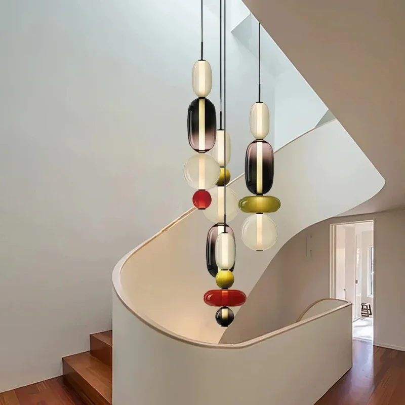 

Modern Home Decoration Pendant Lights Creative Colored Glass Led Lamp Nordic Salon Living Room Dining Bedroom Hanging Chandelier