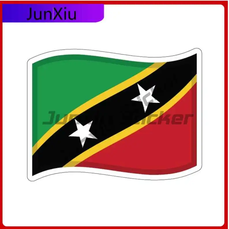 

St Kitts Flag Stickers Fun Anti Scratch Exterior Decor Car Camper Accessories For Rv Camper Windows Windshield Luggage Kayak Suv