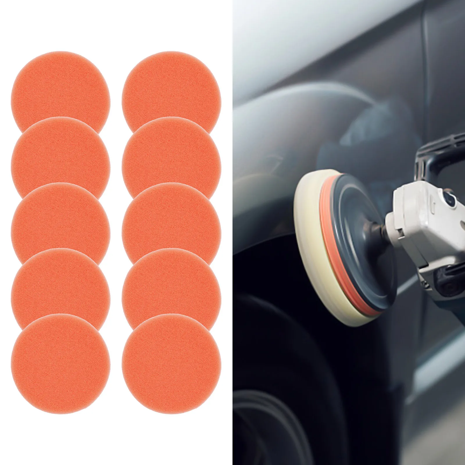 10Pcs 75mm Car Polishing Sponge Pads Kit Foam Pad Buffer Kit Polishing Machine Wax Pads For Auto Motorcycle Motor Polisher