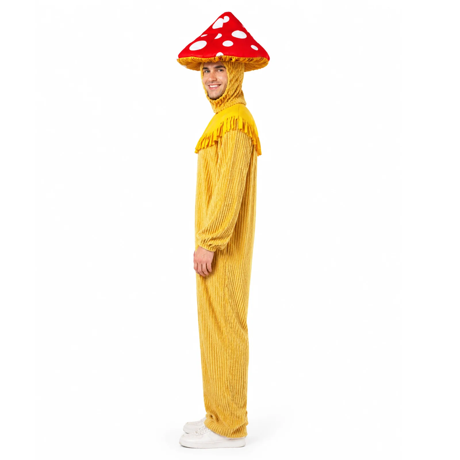 Funny Creative Adult Mushroom Hat and Cape Halloween Party Cosplay Costume