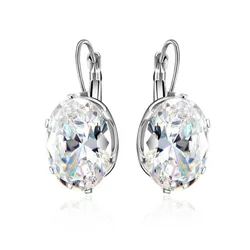 2024 New Fashion Crystal Cubic Zircon Big Stone Drop Earrings For Women  Party Jewelry Valentines Day Gifts