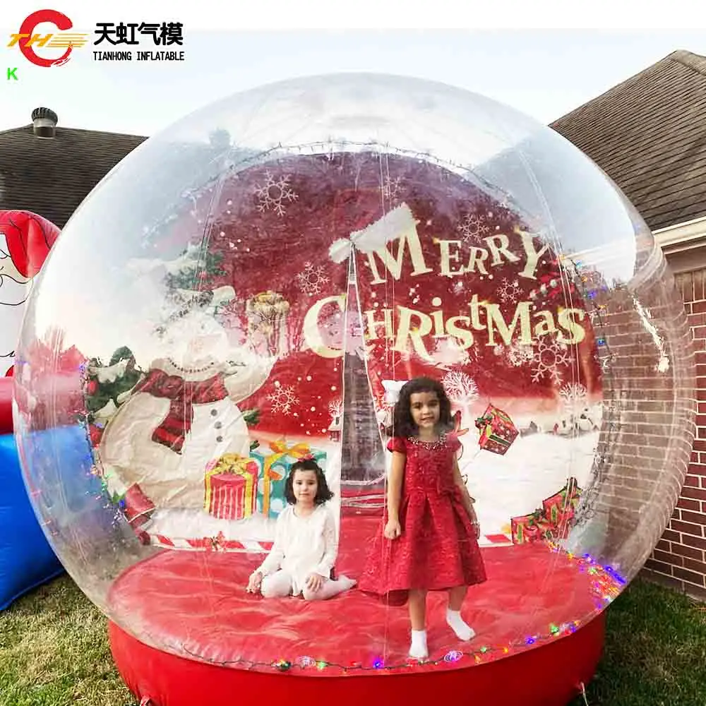 Fast Air Ship Red Inflatable Snow Globes Xmas Outdoor Carnival Rent Inflatable Snow Globe Tent Inflatables Christmas Party Ideas