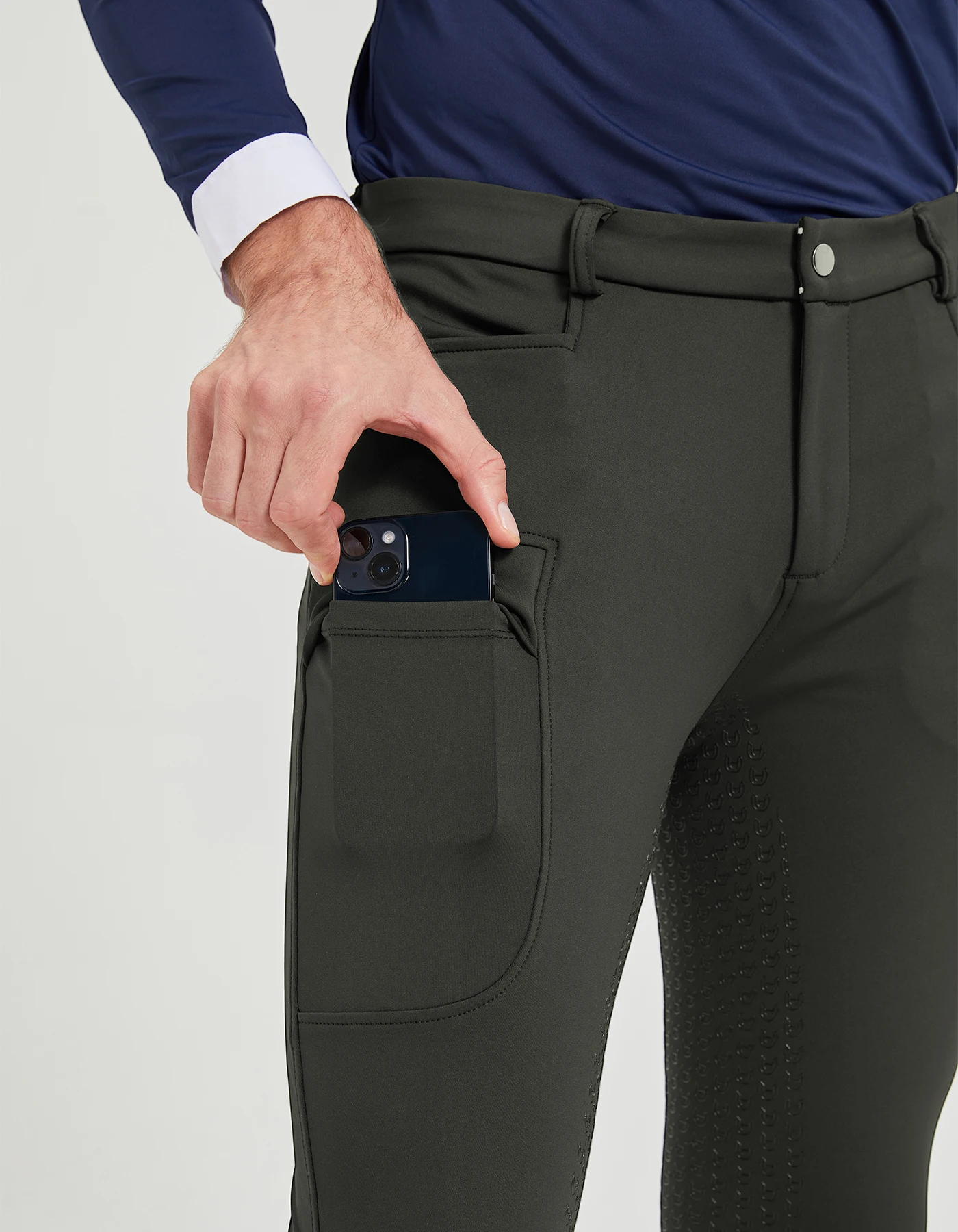 Professionelle Herren-Reithose mit Vollsilikon-Antirutsch-Beschichtung, Elastische Schnelltrocknende Reithose für Pferdesport M – Detail 4
