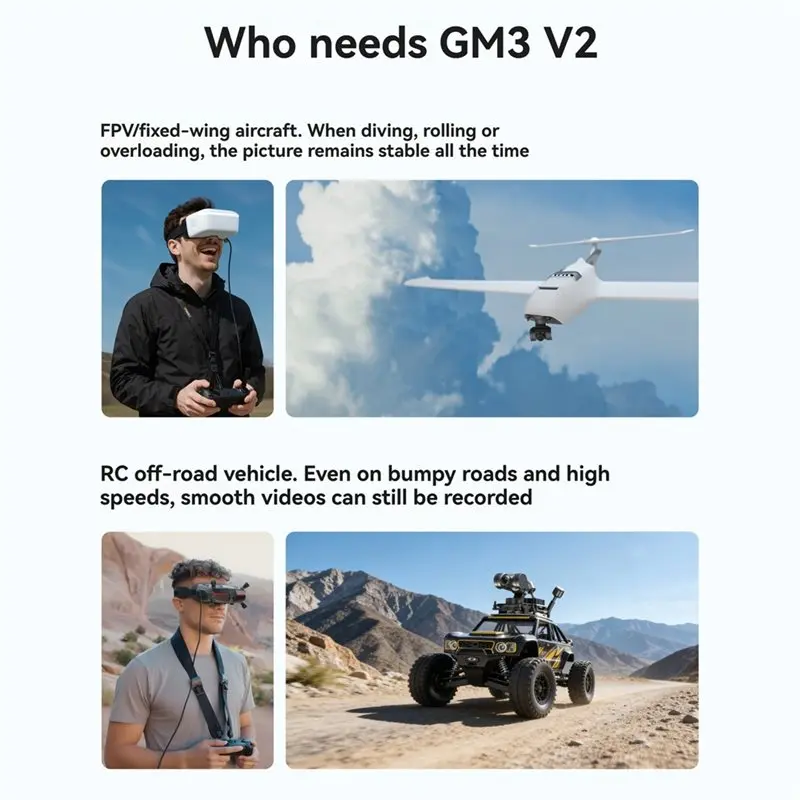 FULL-GM3 V2 FPV Gimbal 3-Axis Head Tracking For 19/20Mm Camera For Avatar/Ascent For Drone RC Car RC Airplane NO Camera