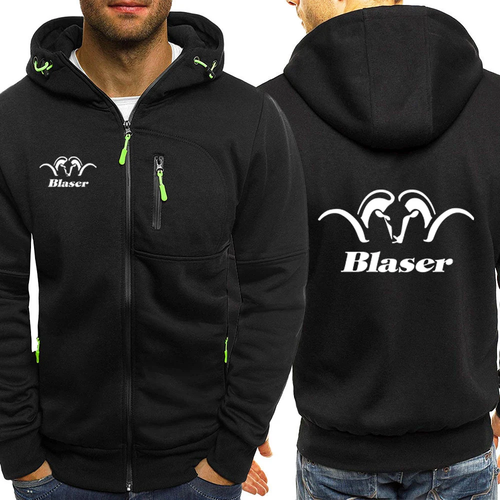 

2024 Blaser Hunt Rifle New Men Printing Spring and Autumn Comfortable Casual Zipper Hooded Leisure Versatile Coats Tops