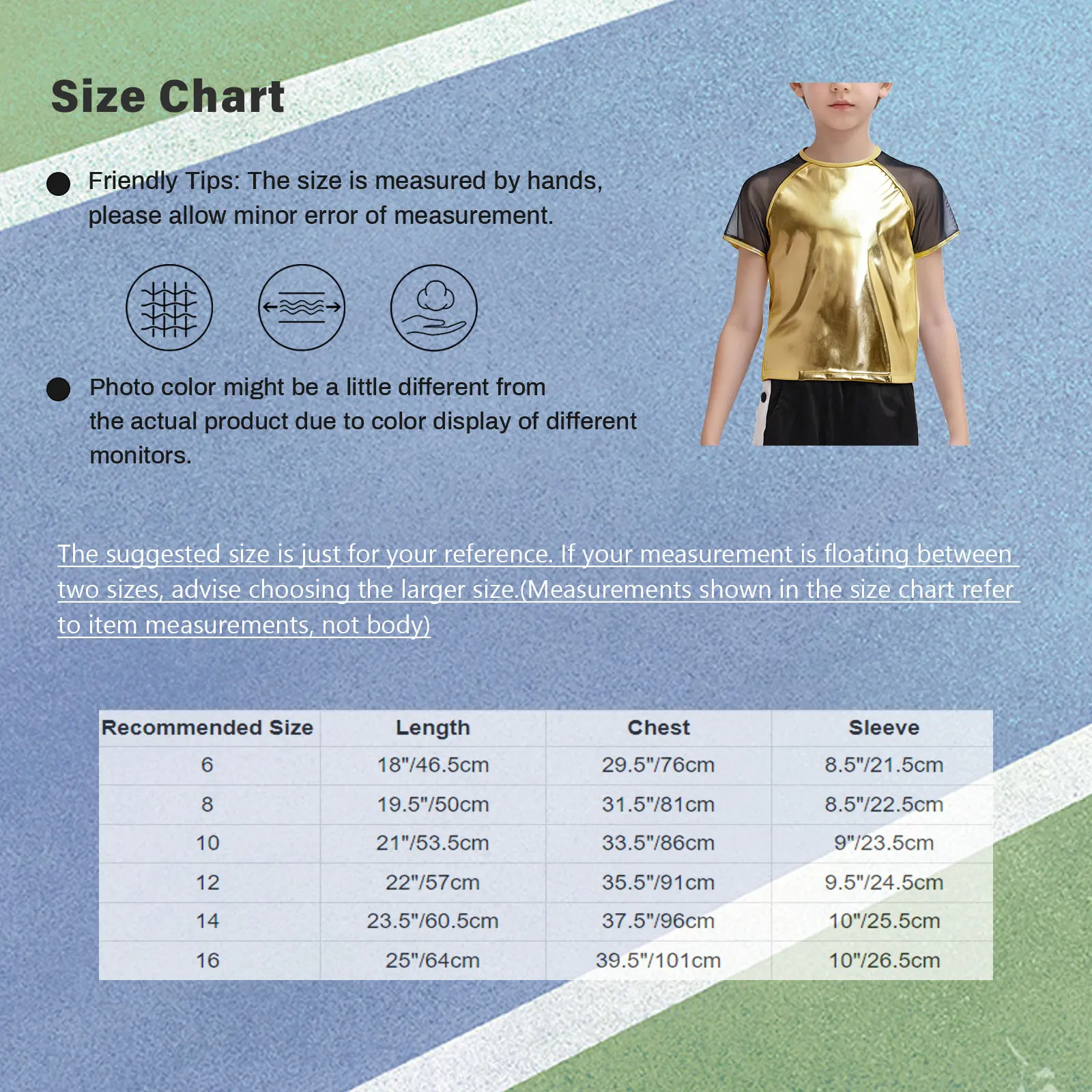 Crianças meninas meninos jazz hip-pop rua moderna dança desempenho traje pura malha manga curta em torno do pescoço metálico camiseta blusa