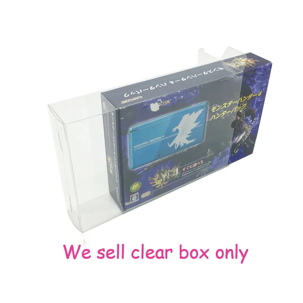 

100 PCS Transparent PET cover box For 3DS For Japan version For Monster Hunter 4 Limited game console storage display box