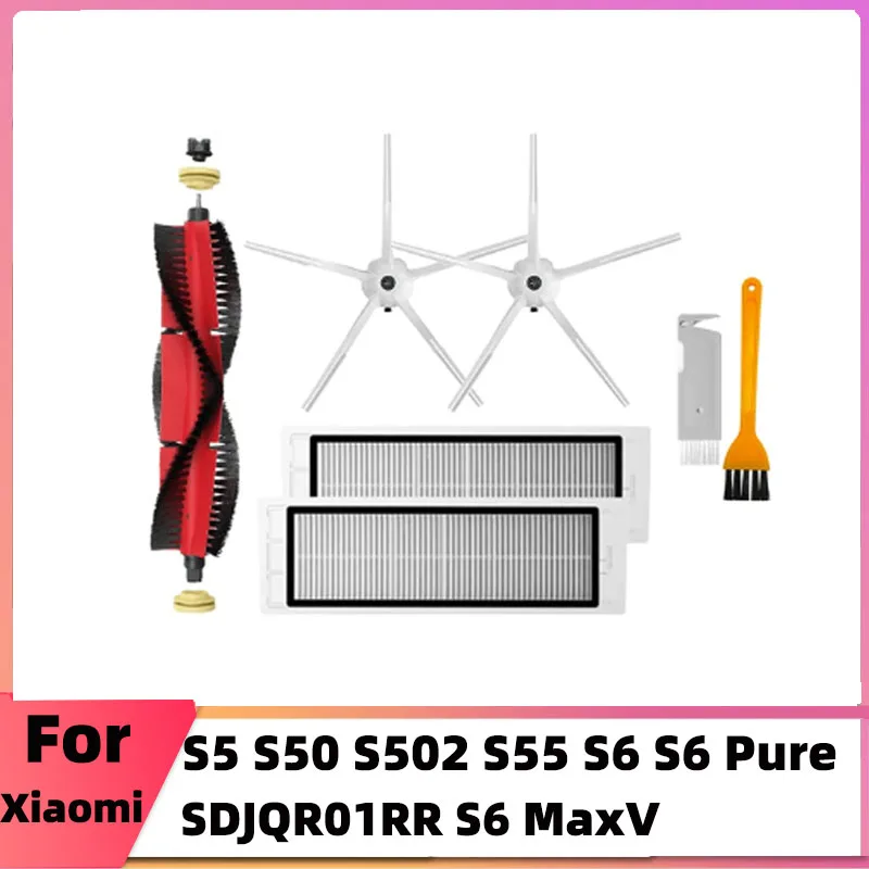 For Xiaomi Roborock S5 Max S6 S6 Maxv Vacuum Cleaner Replacement Kit Roller Brush HEPA Filter Mop Cloth Accessories Spare Parts