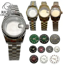 26mm silver gold rose gold watch case sapphire glass silver black green dial fit NH05 NH06 movement