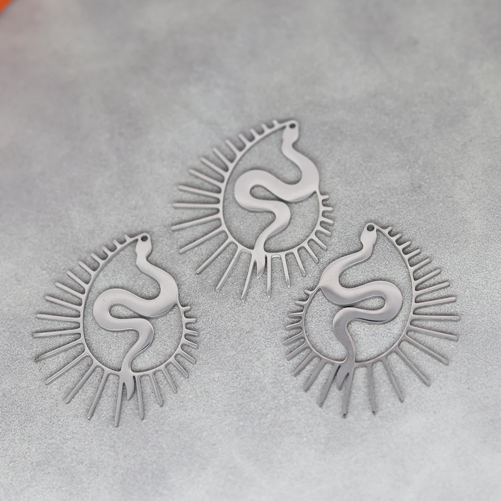 Fashion Eye Snake Charms Stainless Steel Pendant DIY Tassels Earrings for Jewelry Making Necklace Women Handmade Accessories image 3