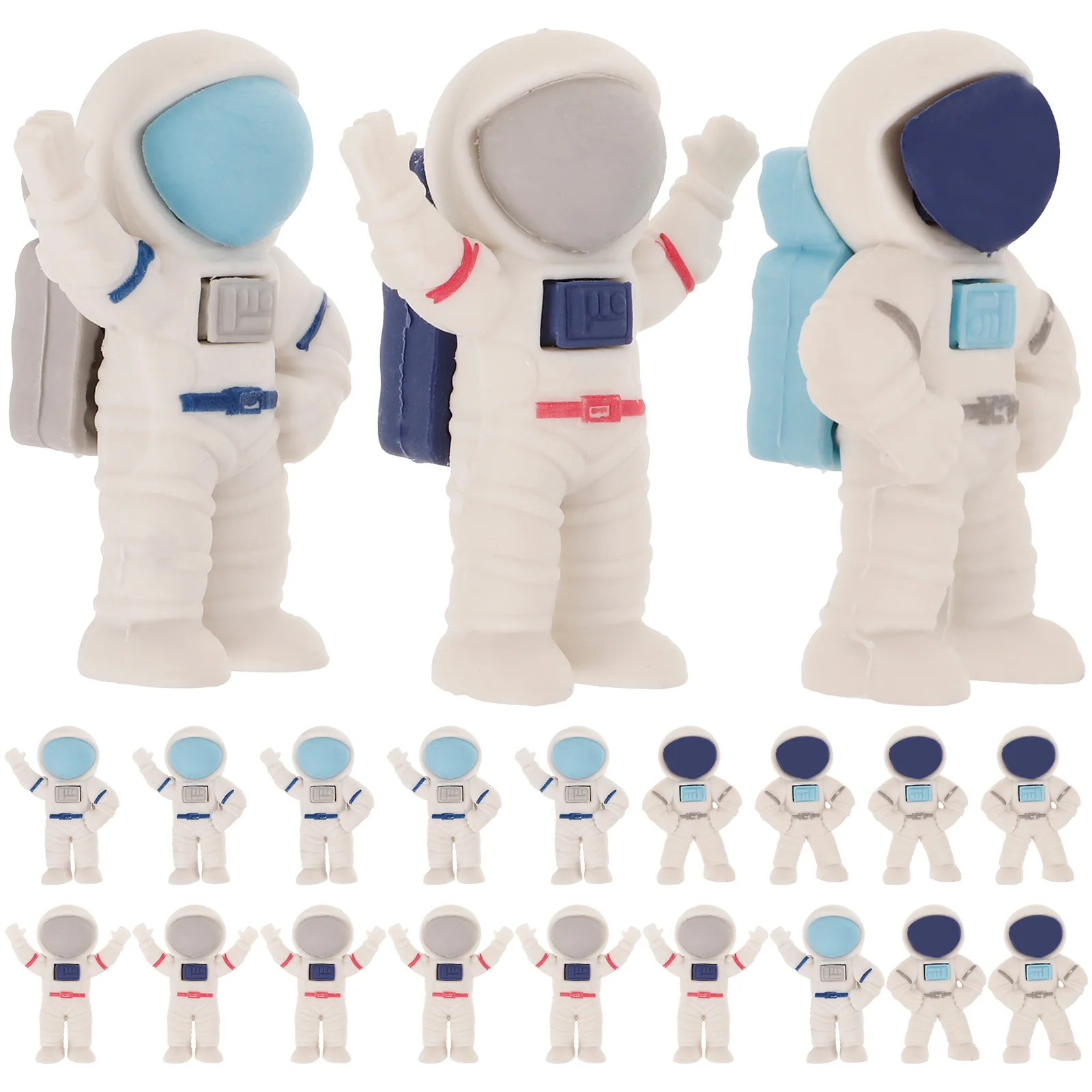 

24 Pcs Mini Astronaut Erasers Cute Small Rubbers for Kids Students Classroom Bulk Fun Education Gifts School Supplies Stickers