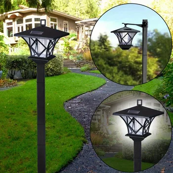 Jahyshow 59-Inch Classic Black Aluminum Outdoor Solar Lamp Post 1