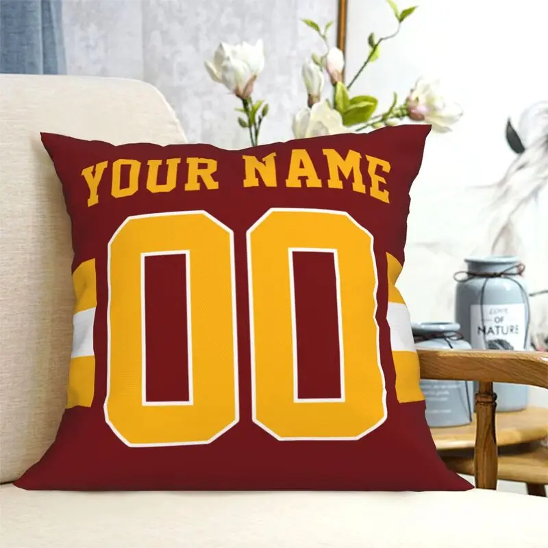 Custom Washington Name & Number Football Personalized Pillowcase, Football Gifts for Football Fan Son Grandson Friend Coworker