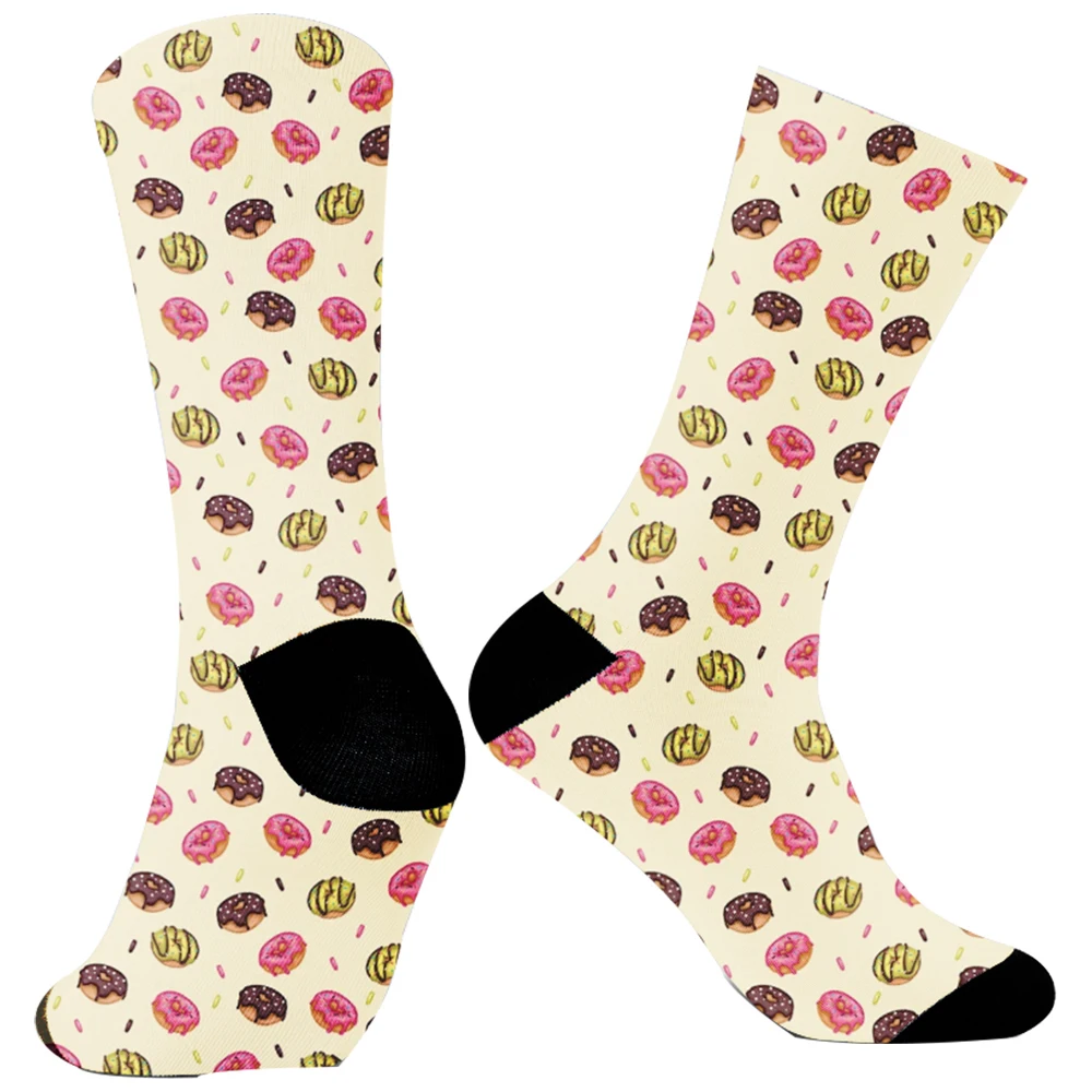 2024 New Cute socks painting food colorful skateboard middle tube socks Print socks