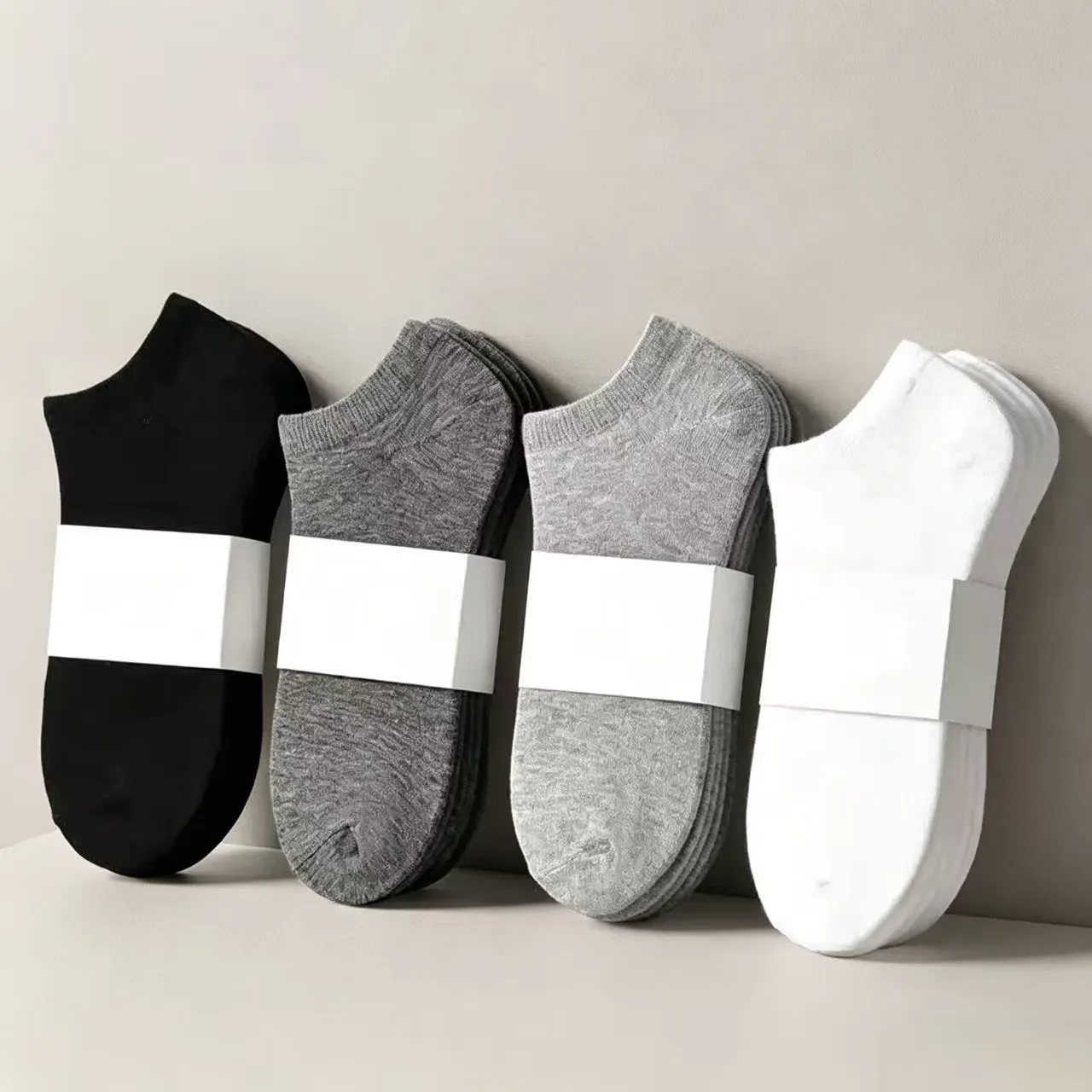 Men's Black Ankle Boat Socks Spring Summer Thin Breathable Soft Polyester Cotton Casual Business Size EU38-43