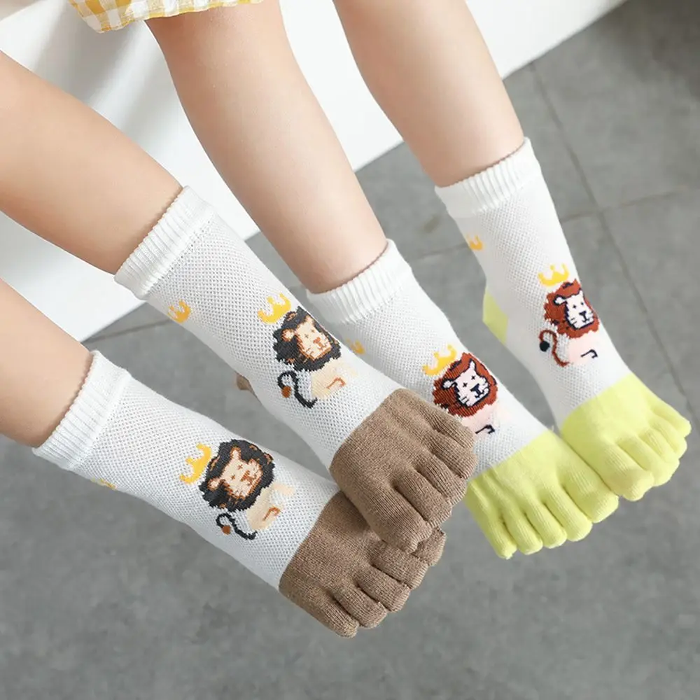

Elastic Comfortable Autumn Sports Lion Korean Style Kids Hosiery Toe Socks Children Short Socks Five Finger Socks Cotton Socks