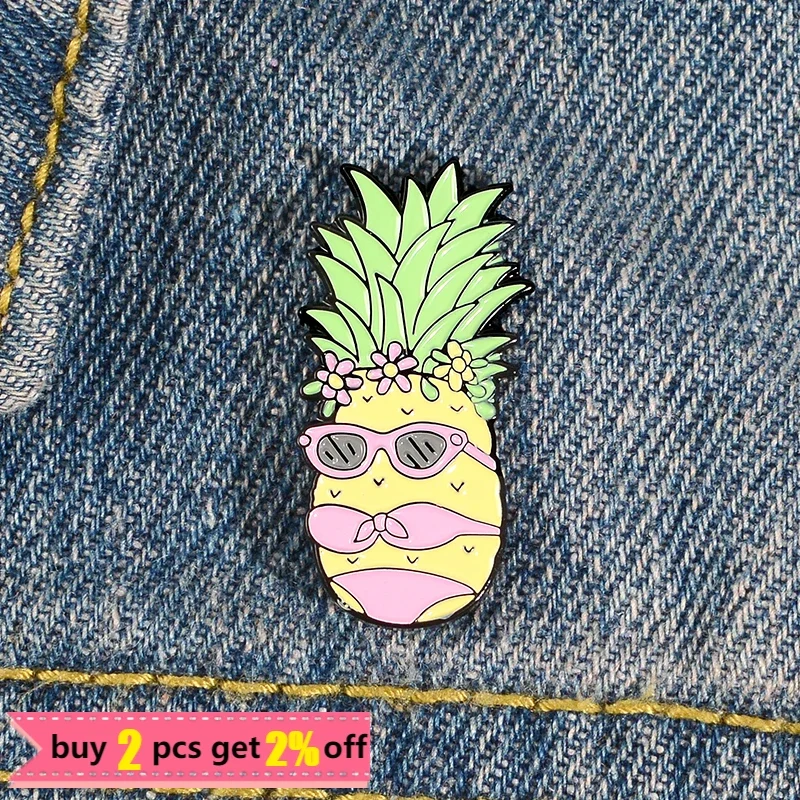 Cute Cartoon Fruit Brooches for Women Men Yellow Lemon Avocado Banana Enamel Pins Backpacks Lapel Pin Metal Badge Jewelry Gifts