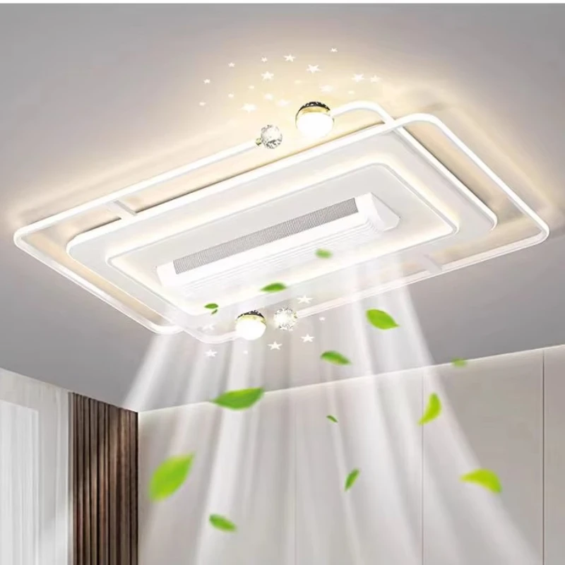 

Modern Light Emitting Diode Silent Fan Remote Control Three Colors Strong Wind Anti-Flicker Bladeless Living Room Bedroom