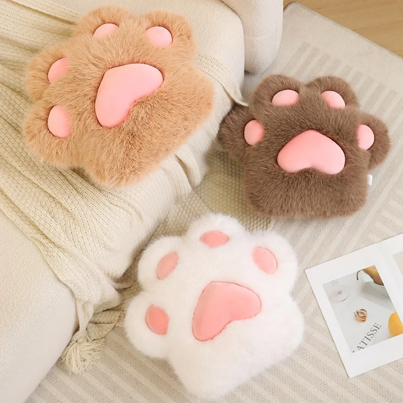 

45CM Kawaii Cat Paw Plush Pillow Cushion Cute Large Size Stuffed Animals Kitty Soft Plushie Cushion Chair Decor Girls Women Gift