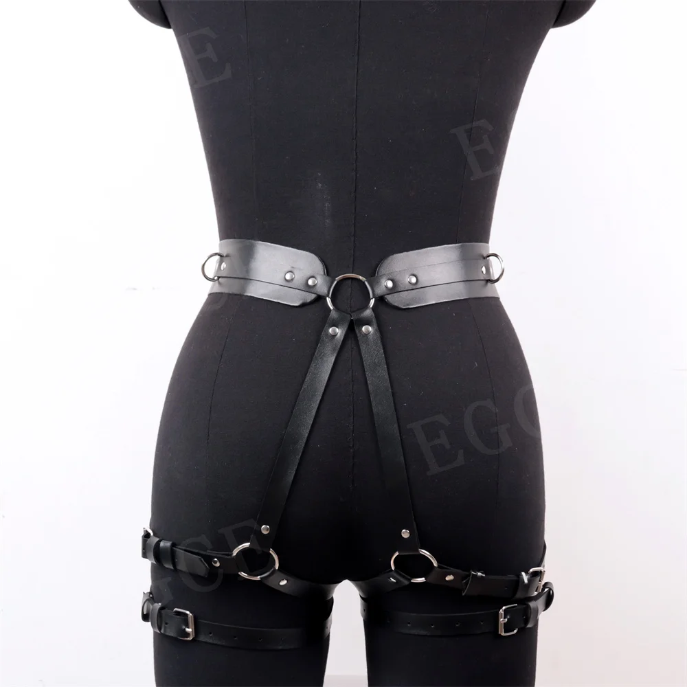 Woman Harness Belt Garters Sexy Thigh Sword Belt PU Leather Body Bondage Bdsm Gothic Leg Strap Rave Festival Clothes Accessories