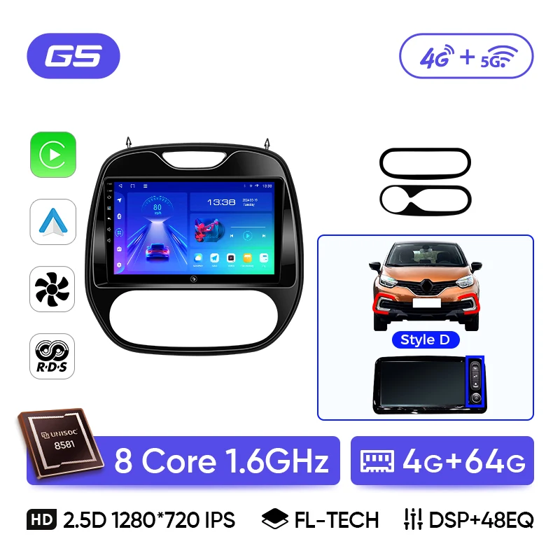 Ainavi Autoradio Voor Renault Captur Kaptur Clio 2014 2015 2016 2017 2018 2019 Samsung QM3 Draadloze Carplay Android Auto 2 Din