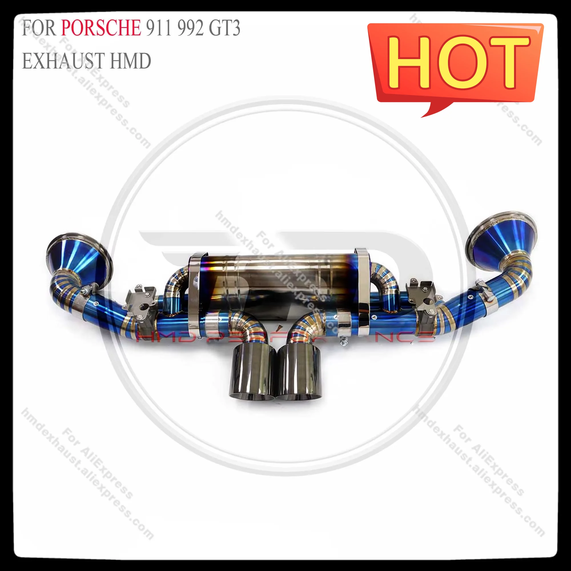 

HMD Exhaust System Titanium Alloy Performance Catback for Porsche 911 992 GT3 4.0T 2021+ Muffler With Valve and tips