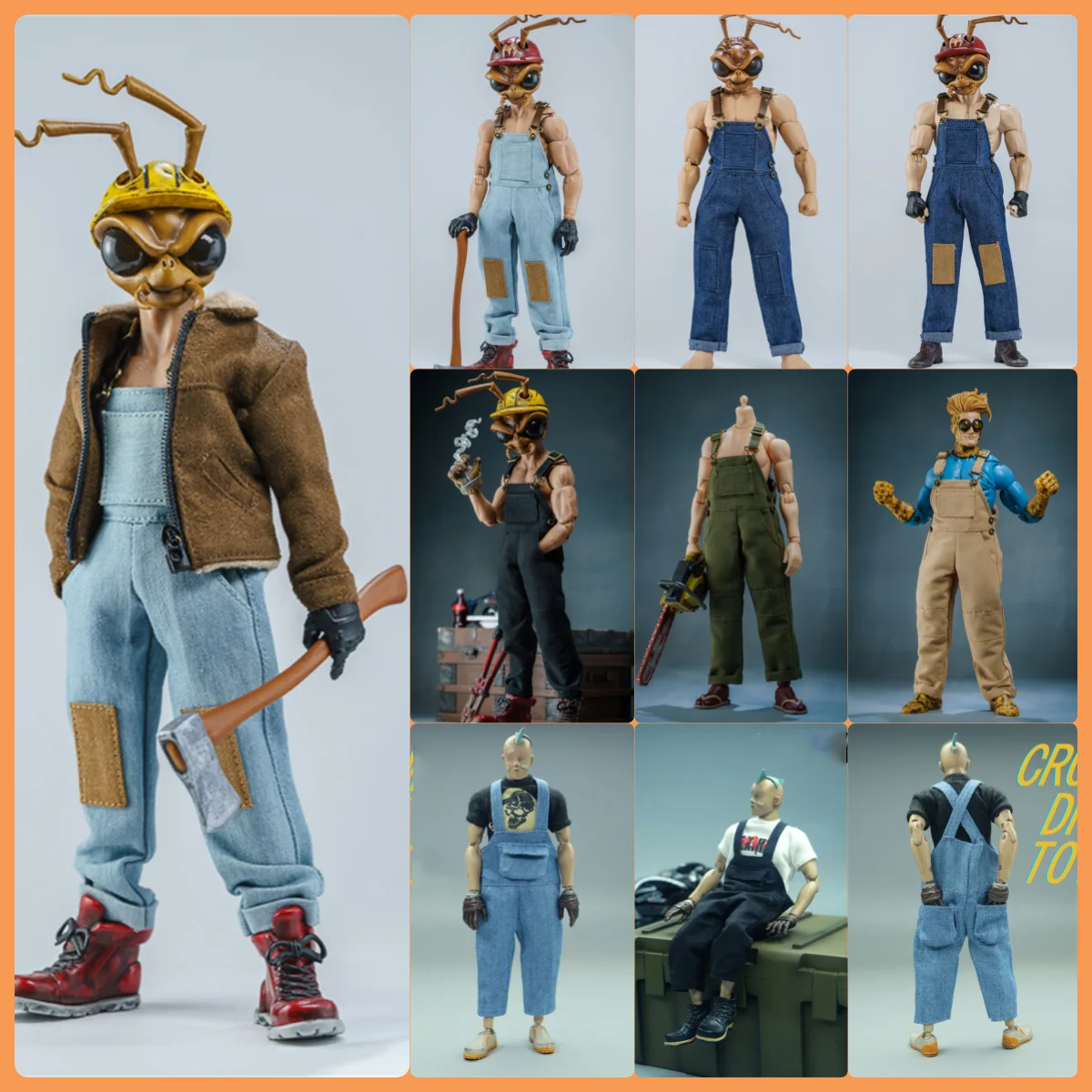 1/12 Scale Trendy Workwear Overalls Leisure Versatile Jumpsuit Jeans For 6inchs MEZCO Notaman NW GW Action Figures Model