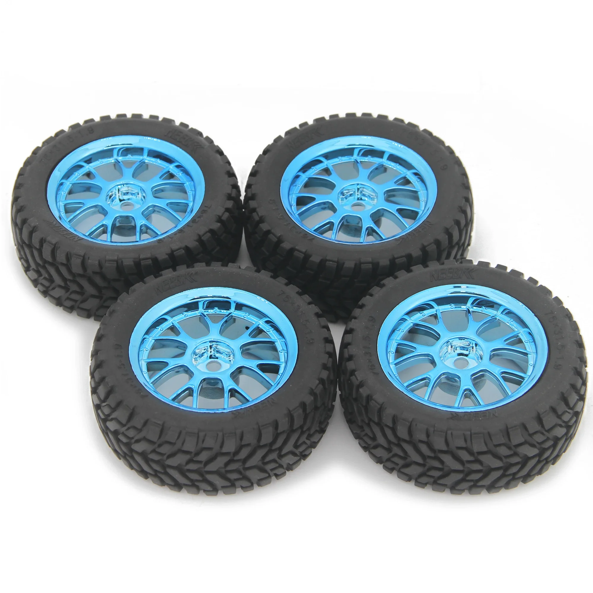 

NEEBRC 75mm 1.9inch Rubber Tire Wheel Rim Tyre Hub Hex for 1/10 1/14 1/16 RC Off-road Car HPI Wltoys 124018 144001 Scx10 TRX Toy
