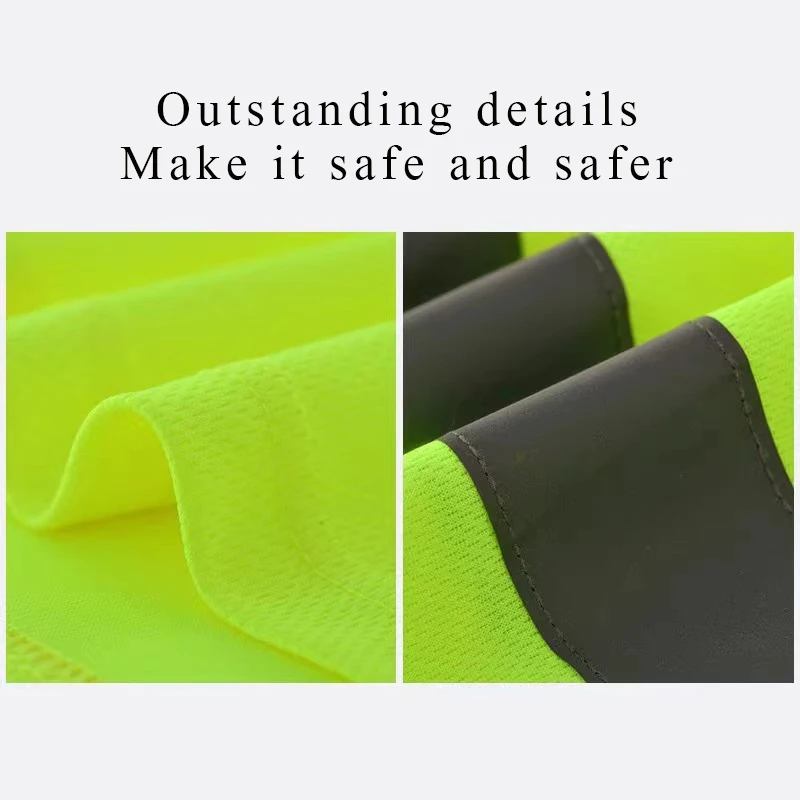 High Visibility Reflective Safety System Fabric Breathable Quick-Drying Reflective Work Clothes Night Safety Cycling Clothes