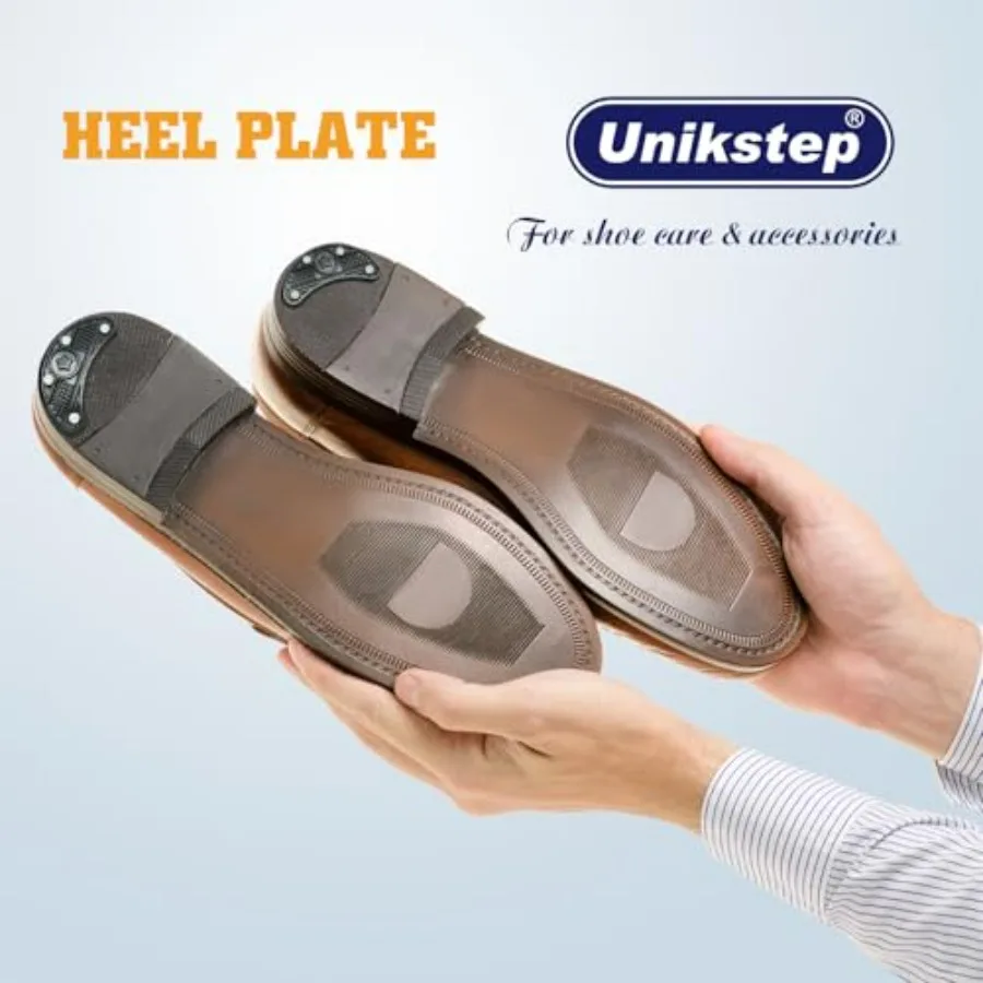8 Pairs 16 Pieces Shoe Heel Plate Taps, Shoe Heel Side Worn Repair Rubber Patches Replacement Kit view 3
