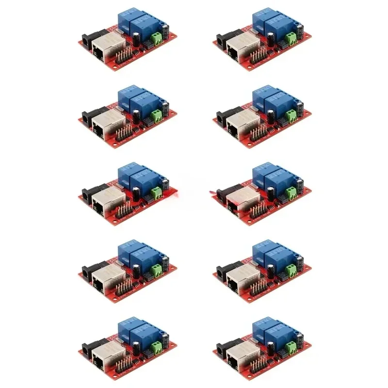 10X LAN Ethernet 2-Way Relay Board Delay Switch TCP/UDP Controller Module WEB Server