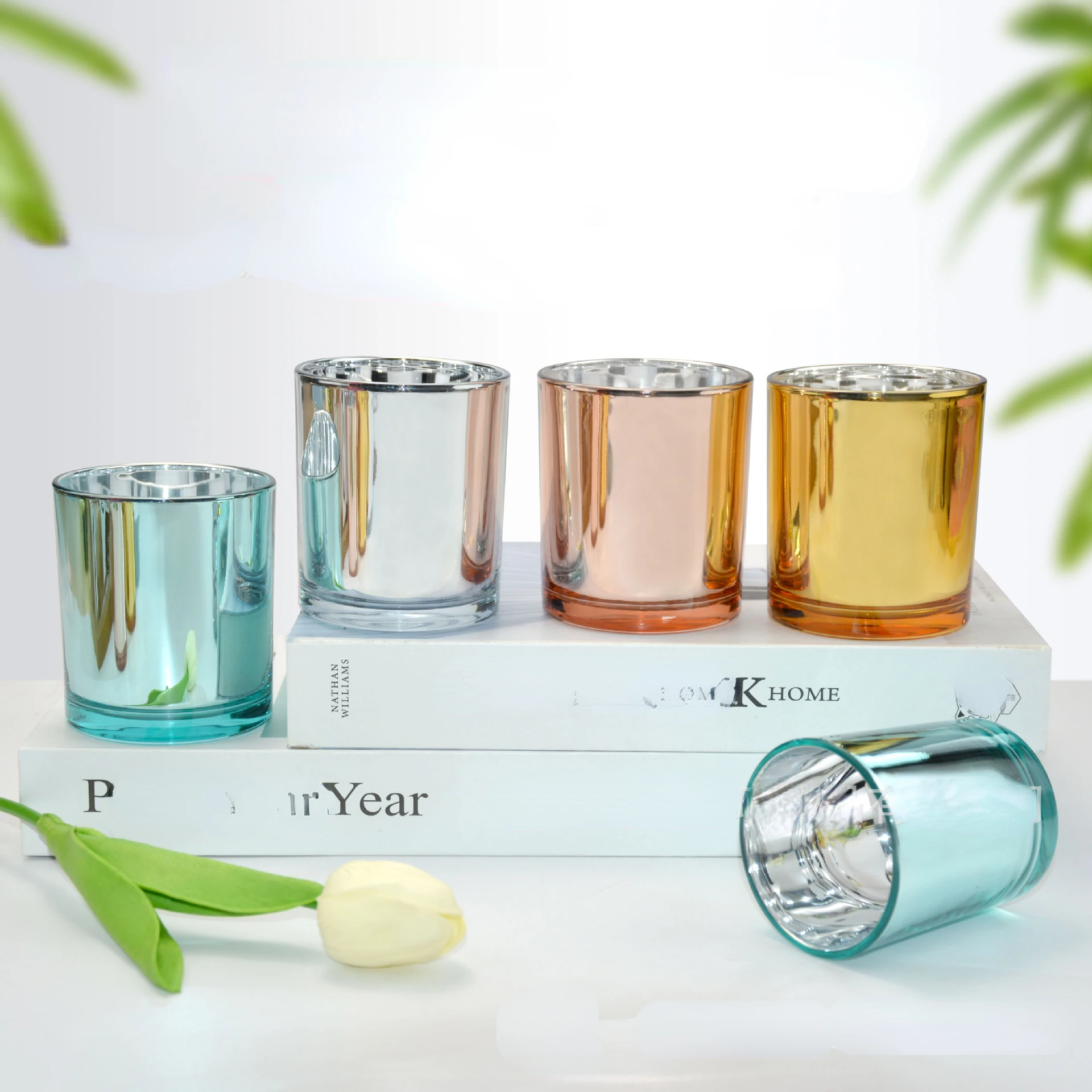 

Candle Making Supplies Electroplated Aromatherapy Candle Glass Cup DIY Bedroom Decoration Candlestick Glass