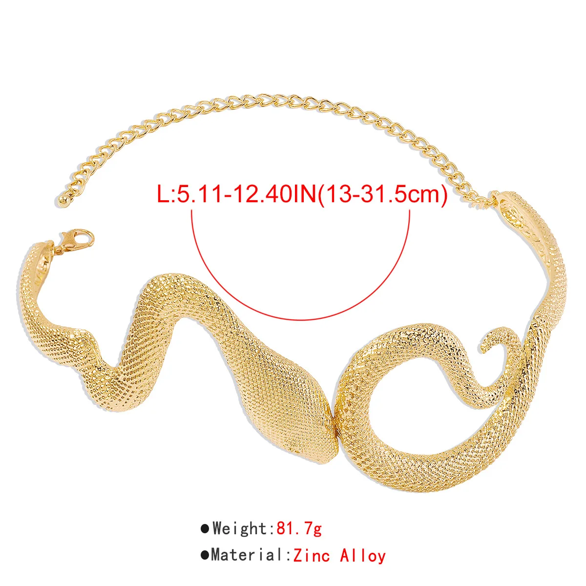 Metal Carved Snake Neck Collar Choker Necklace for Women Irregular Punk Hip Hop Statement Necklace Party Jewelry