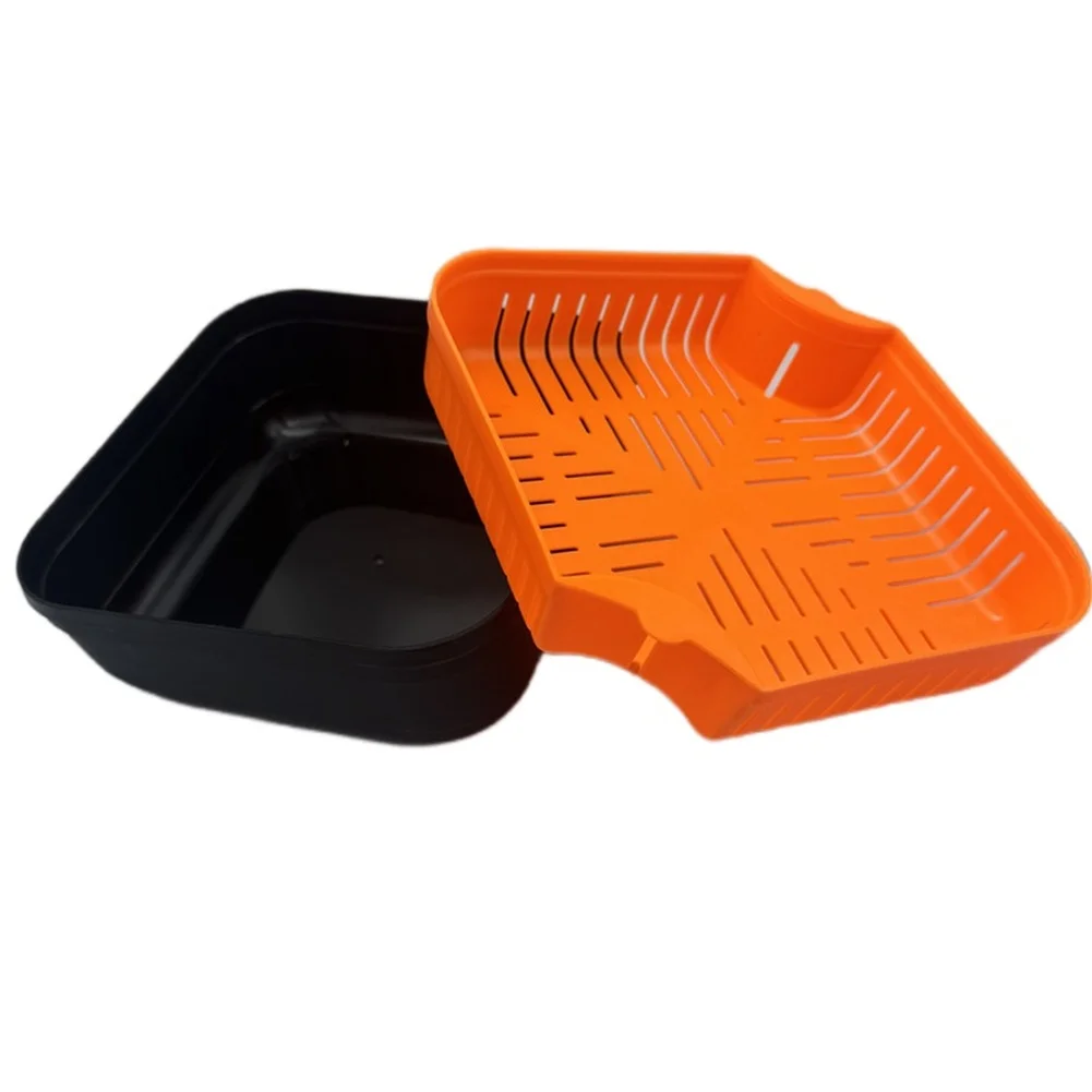 Fishing Bait Box with Built-in Frame and Drain Basket Offering Organized Storage and Drainage for Carp Live Bait