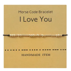 Romantic Valentine's Day I Love You Morse Code Bracelet Handmade Adjustable Beads Jewelry For Women Women Men Lovers Gift
