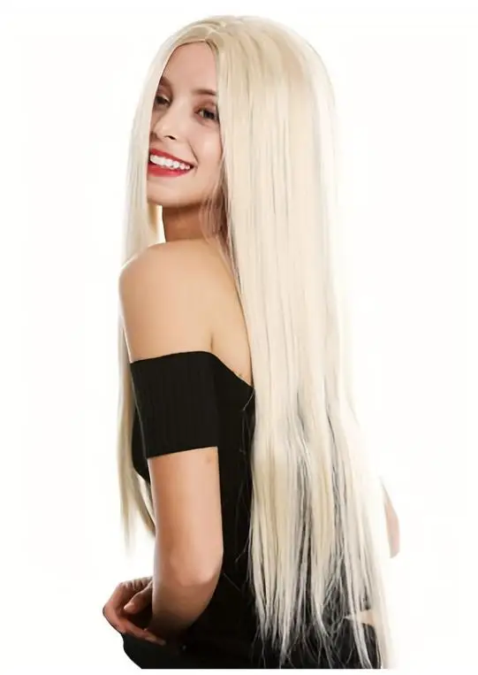 Kostüm Perücken Blonde Lange Gerade Perücke Synthetische Perücken Anime Cosplay Perücke Für Halloween Cosplay Party Frauen