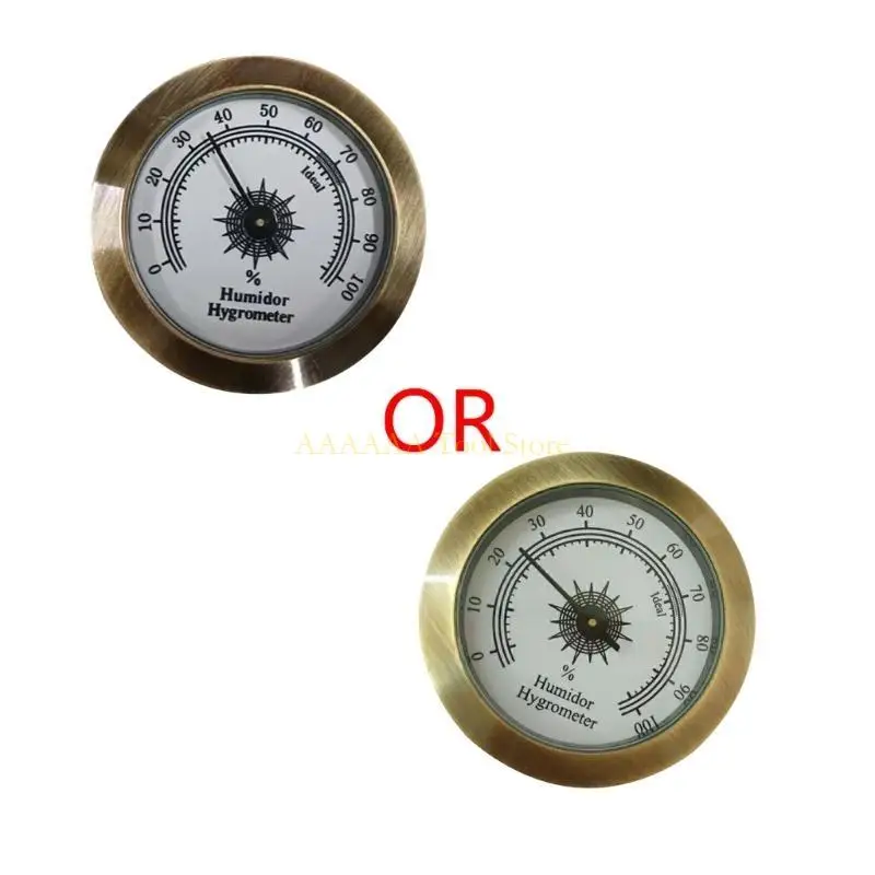 a2be 금 아날로그 히그로 미터 시가 담배 습도 게이지 & 유리 렌즈 습기