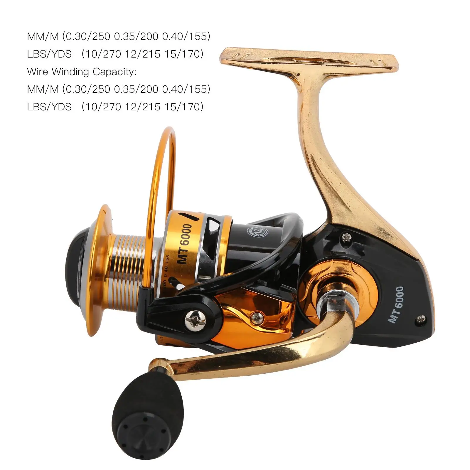 Metal Fishing Reel 12+1BB 5.5:1 Gear Ratio Sea Wheel MT3000-MT6000 for Saltwater Angling