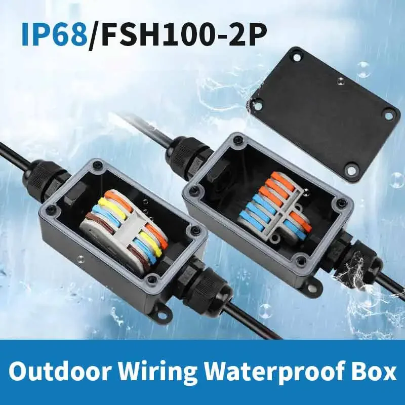 IP68 Y-type Wiring Waterproof Box Outdoor IP66 3 in 3 out Terminal Wire Power Box 2 Way PG9 Junction Box Buried Cable Connector