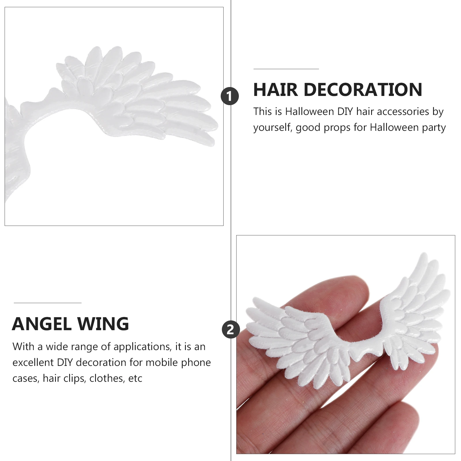

10 Pcs Wings Headdress Accessories Angel Flannel nament Hairpin Decoration Hair Accessories Clothes Handicrafts