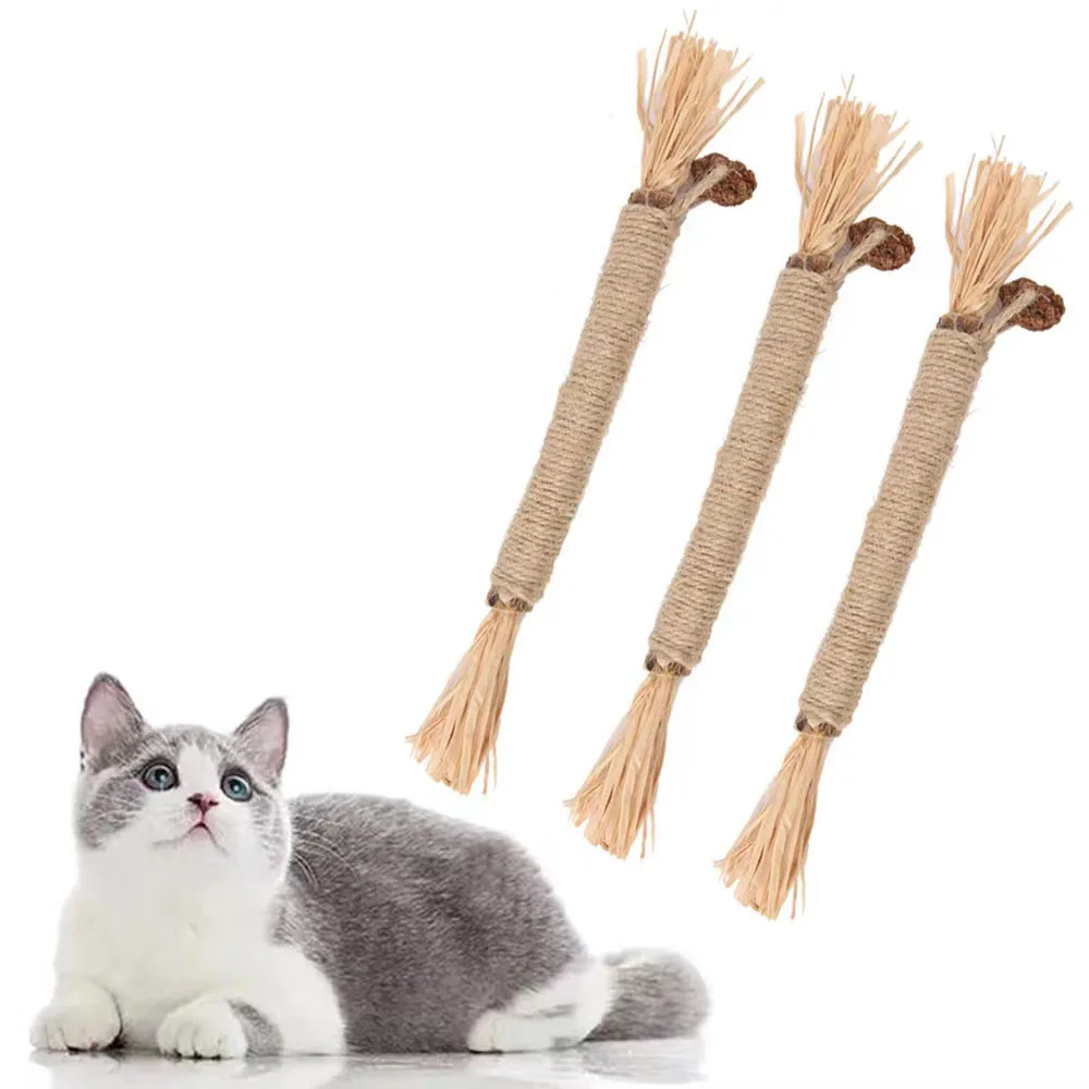 Wooden Polygonum Tooth Grinding Stick Cat Toy Self Hei Soothing Cat Mint Ball Playing Cat Stick Cat Pet Supplies Cat Magic Tool