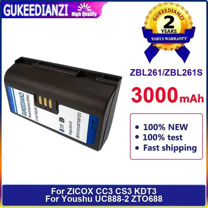 

3000Mah Printer Battery Reliable Power Supply For Zicox CC3 CS3 KDT3 Youshu UC888-2 ZTO688 ZBL261 ZBL261S