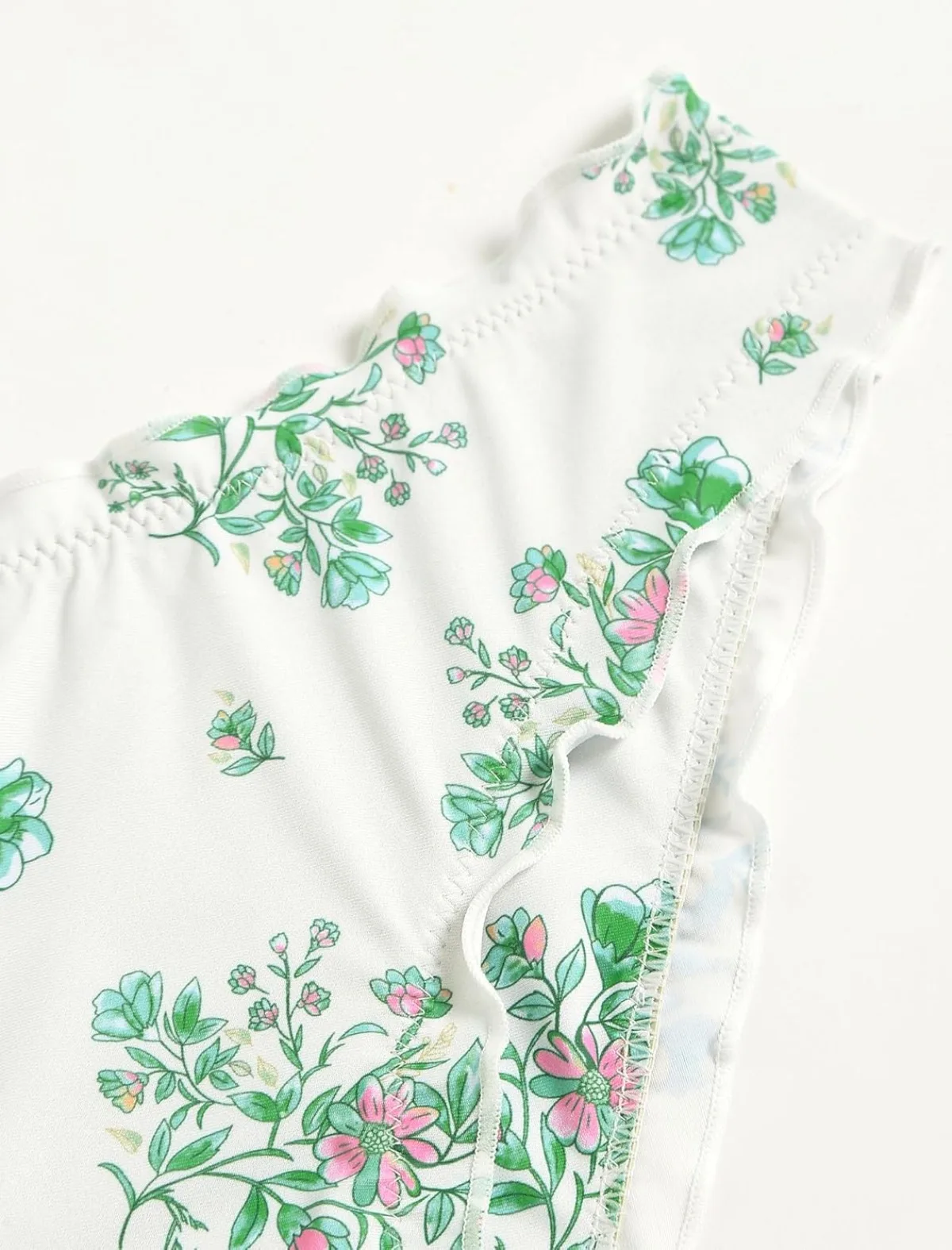 Tankini Swimsuits for Women Smocked Ruffles Tie Front Bowknot Textured High Cut Tanga Tankini Set