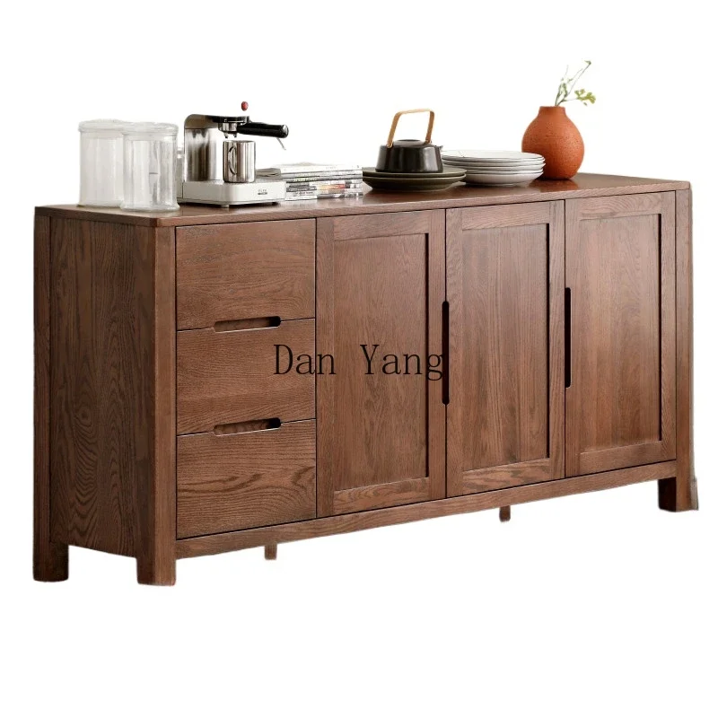 

Solid wood dining side cabinet Oak cupboard Household modern simple restaurant Storage tea cabinet