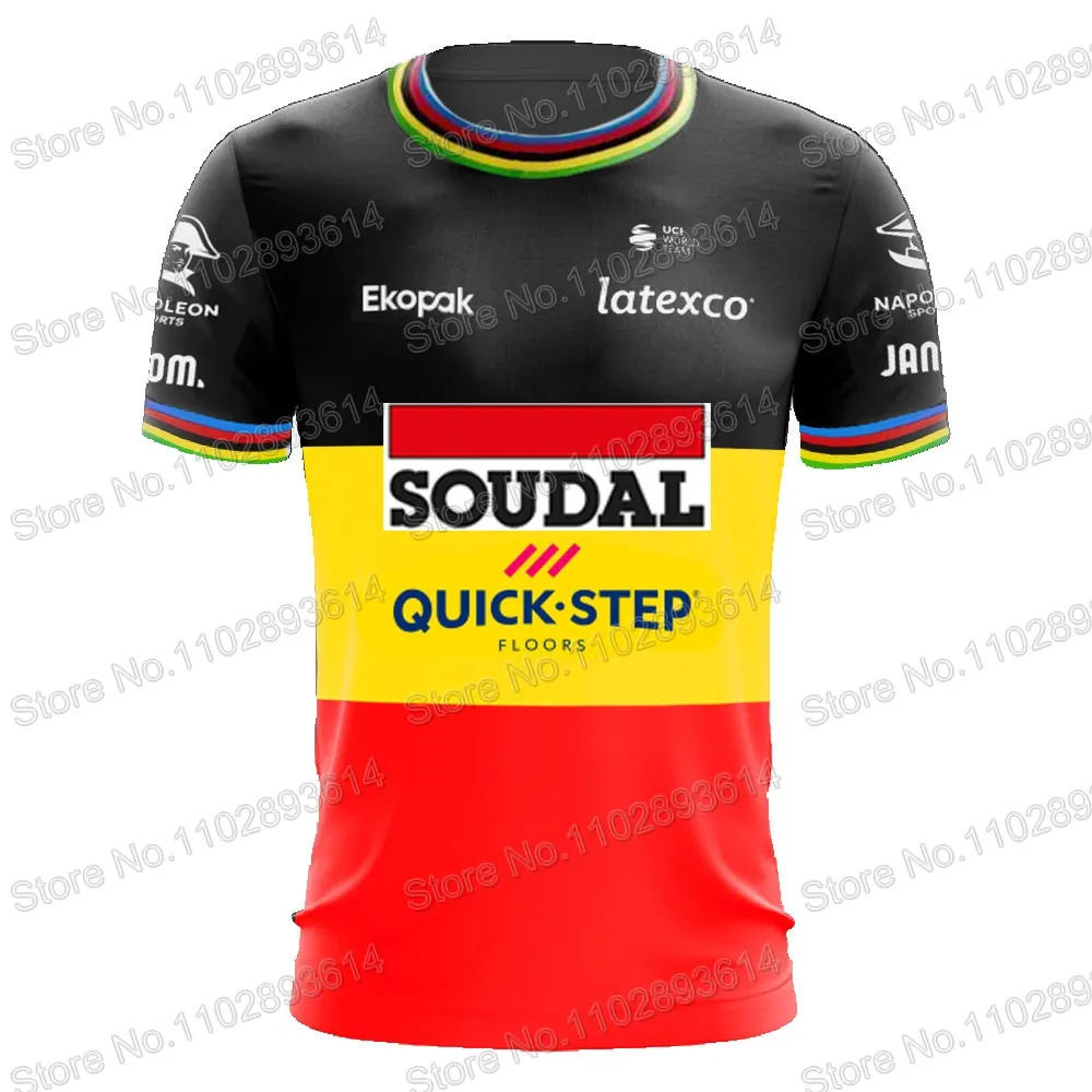 Soudal Quick Step Team 2023 T Shirt CAMISETA Belgium 3D Print Mens Summer Running Streetwear Casual Technical Training Clothes