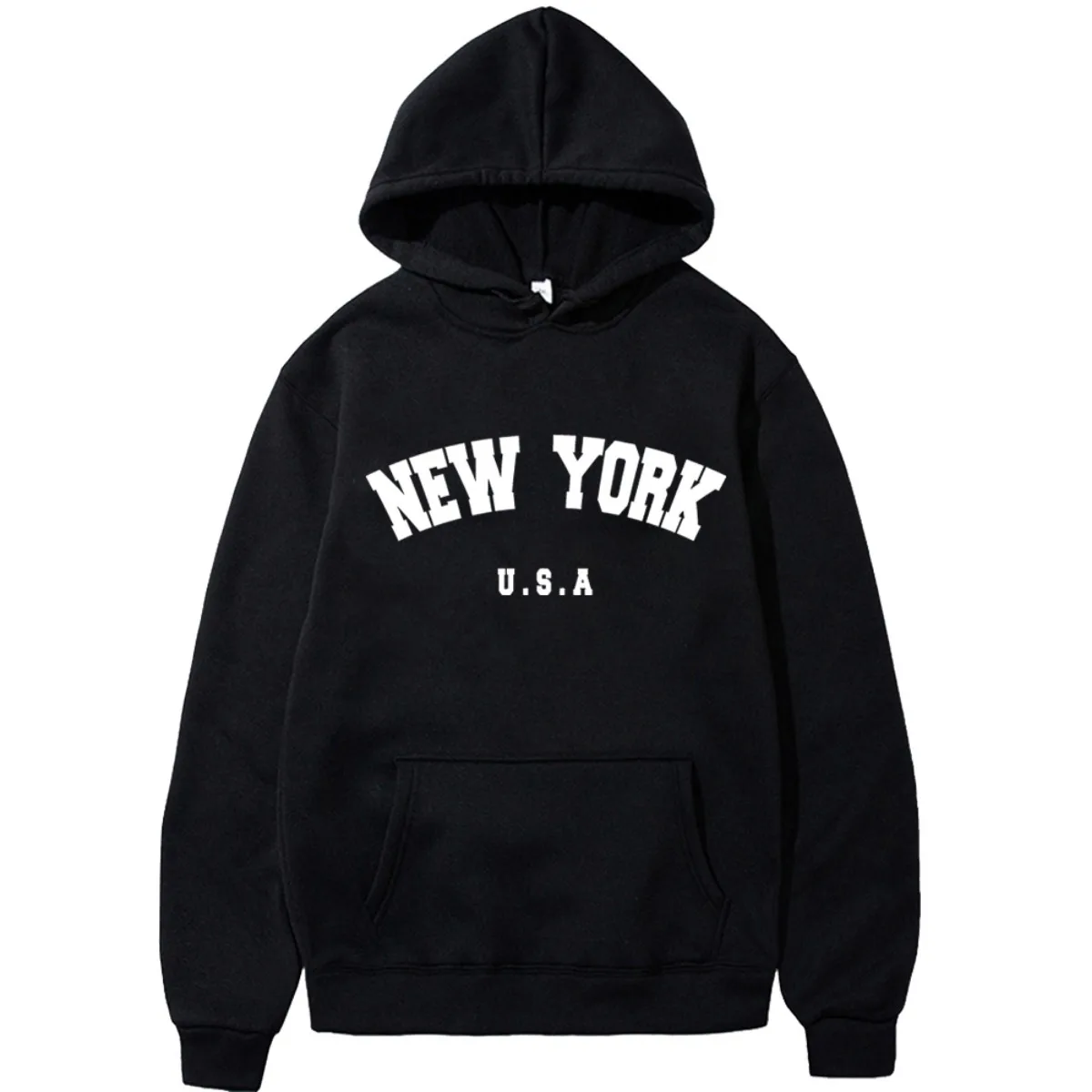 Men's New York U.S.A City Hoodies Fashion Letter Printed Graphic Sweatshirts Loose Casual Harajuku Hooded Pullover Sportwear