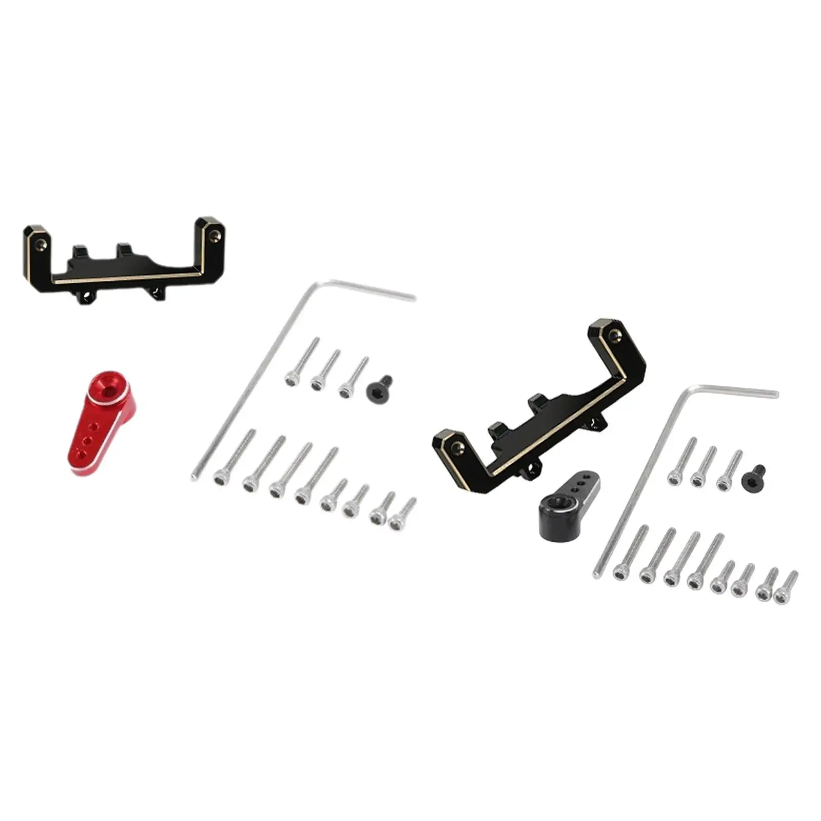 Brass RC Servo Bracket Arm Set Servo Support Easy to Install Servomechanism Bracket with Arm for Axi00002 SCX24 Axi00001 C10